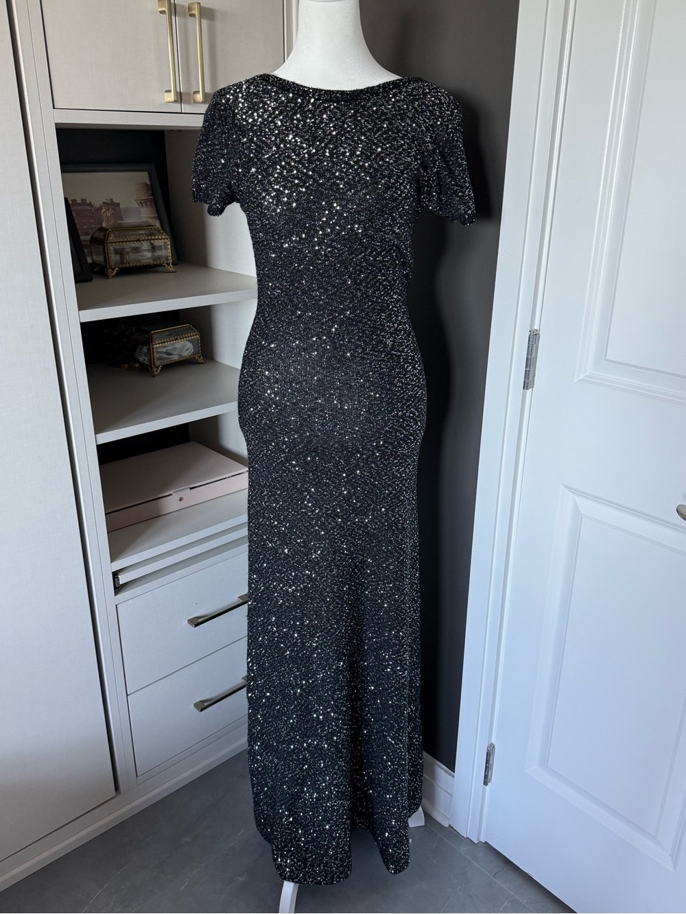 Zara Black Sequin Maxi Dress